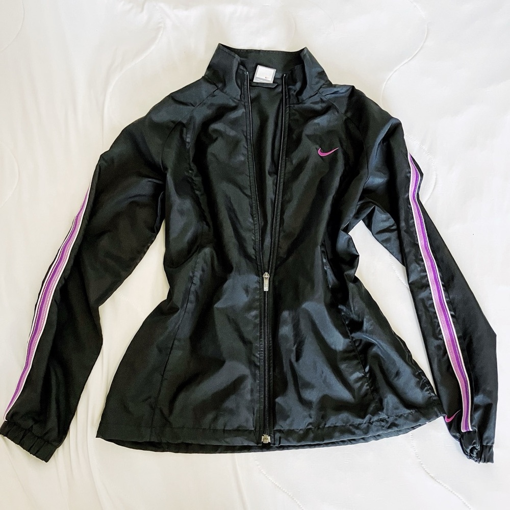 Nike | Women's Black & Purple Striped Active Jacket
